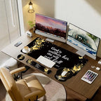 Desk Mat Set Keyboard and Mouse Pad with Wrist Rest Support - Image 2