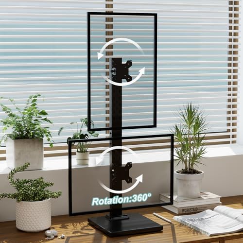 Suptek Dual Monitor Stand Vertical Stack Free-Standing Riser - Image 4