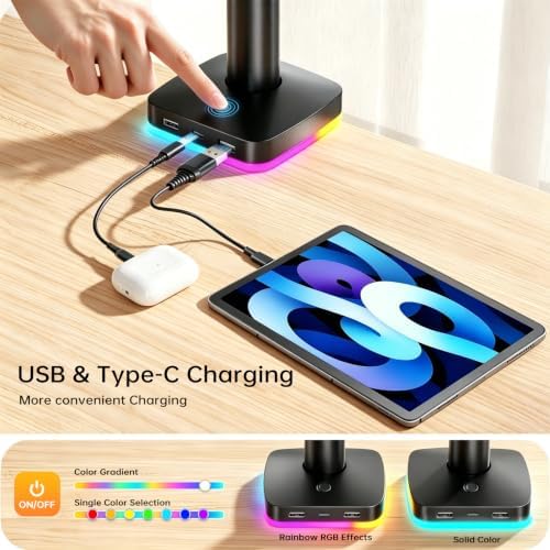 Afaloona RGB Monitor & Laptop Stand with USB Hub, Charging & Data Transfer - Image 3