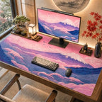 XXXL Extended Desk Mat 48"x24", Japanese Wave Aesthetic Gaming Mouse Pad by HOME