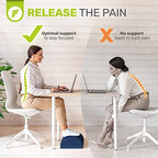 ErgoFoam Foot Rest - Chiropractor-Endorsed Orthopedic Teardrop Design 2in1 Adjustable Premium Under Desk Footrest for Lumbar, Back, Knee Pain (Navy Blue) - Image 6