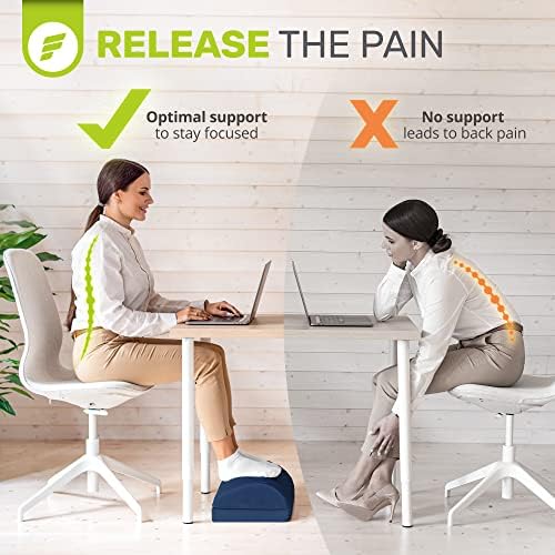 ErgoFoam Foot Rest - Chiropractor-Endorsed Orthopedic Teardrop Design 2in1 Adjustable Premium Under Desk Footrest for Lumbar, Back, Knee Pain (Navy Blue) - Image 6