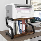 PUNCIA 2 Tier Wood Printer Stand with Storage Heavy Duty Desktop Shelf - Image 7