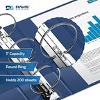 Premium Economy 3-Ring Binder, Spine Label, 1" Round Rings, Royal Blue 6 Pk - Image 2