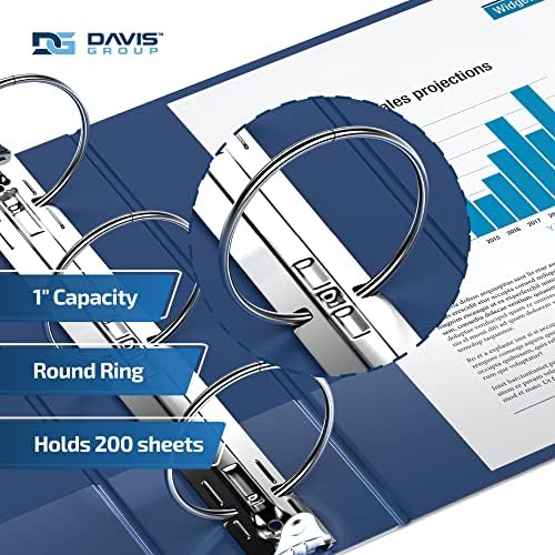 Premium Economy 3-Ring Binder, Spine Label, 1" Round Rings, Royal Blue 6 Pk - Image 2