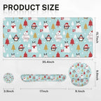 Britimes Keyboard Mouse Pad Set, 4 in 1 Desk Mat Set, Christmas Penguin - Image 2