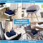 TushGuard Seat Cushion - for Office Chair, Car Seat, Airplane, Bleacher - Sciatica & Coccyx Pain Relief Desk Chair Cushion for Long Sitting Office Workers, Car Drivers(Blue, XX-Large) - Image 5