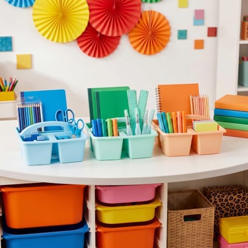 Kathfly 6 Pack Classroom Caddy Organizer with Handle Bulk, Morandi Color - Image 4