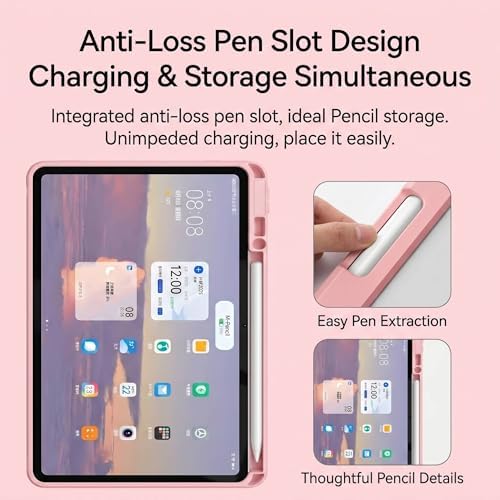 Keyboard Case with Touchpad for Galaxy Tab S10 FE/S10 Lite/S9 FE 10.9-Inch, Tab S9 11", Detachable Keyboard Case with Touchpad, 360 Degree Rotating Stand Cover with S Pen Holder, Pink - Image 7