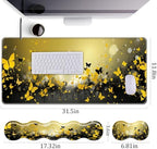 Keyboard Wrist Rest+Mouse Wrist Pad+Desk Pad Set,Memory Foam Ergonomic Easy Typing Pain Relief for Computer Laptop Office Home - Flowers and Butterflies - Image 4