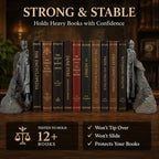 Large 9 Inch Resin Bookends - Heavy Duty Decorative Book Ends for Shelves, Book Holder Supports for Office, Library, Living Room Decor Gift - Image 4