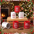 Pickmesh Christmas Coffee Mugs with Heart Handles, 6 Pack 10 Oz Cups - Image 4