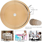 MAIDERN 24 Inch Round Cork & Leather Placemats, Cuttable Size (18-24 Inch), Trimmable Dining Table Mat, Heat Resistant/Non-Slip Table Cover for Kitchen, Office, or Restauran (Black) - Image 6