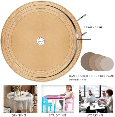 MAIDERN 24 Inch Round Cork & Leather Placemats, Cuttable Size (18-24 Inch), Trimmable Dining Table Mat, Heat Resistant/Non-Slip Table Cover for Kitchen, Office, or Restauran (Black) - Image 6
