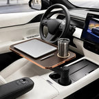 360° Rotating Car Desk Tray for Laptop & Food, Fits Tesla Model Y/3/S by MOOMARTO