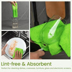 Greenfound Microfiber Cleaning Cloth Roll -80 Pack, 11.5x11.5, Tear Away Towels, Reusable and Washable Rags, Green - Image 4