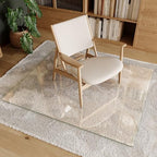 Koonmi Tempered Glass Chair Mat 42"x48" - Premium Office Chair Mat for Hardwood Floors & Low-Pile Carpet with 4 Non-Slip Pads - Thick Scratch-Resistant Surface - Image 3
