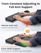 Vaydeer Extra Large Wide Wrist Rest Set for Keyboard and Mouse, Computer Ergonomic Wrist Support, Armrest Elbow Pad Mouse Rest, Typing Pain Relief Soft Memory Foam Desk Cushion for Office Work Gaming - Image 4