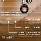 Tempered Glass Chair Mat with Lip for Carpet, 36" x 48" Tabbed, Clear - Image 4