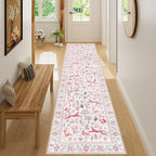DUKINO 2x8 Washable Runner Rug, Non Slip Animal Kitchen Runner Rug, Pink - Image 5