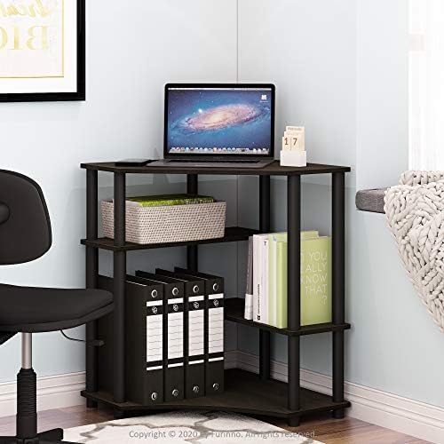 Furinno Turn-N-Tube Toolless Corner Desk, Gaming Desk, Espresso - Image 2