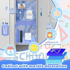Demonwer Blue Locker Accessories Kit Locker Organizer Magnetic Mirror Whiteboard Pen Holder Small Carpet for Storage Organizing Shelf Back to School Party Supply - Image 3