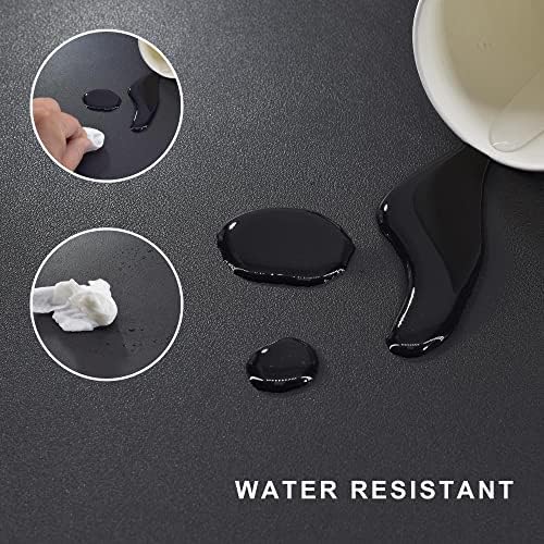 Chihein PU Leather L-Shaped Desk Mat 61" x 80.7" x 23.6" Black - Image 4
