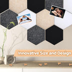 6.7 x 5.9 in 16 Pcs Hexagon Cork Board Tiles, Felt Pin Boards, Classic - Image 5
