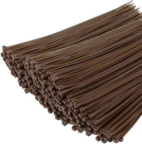 XINGO 1000 PCS Brown Zip Ties 12 Inch, 60 LBS Tensile Strength, Self-Locking Nylon Plastic Nylon PA66 Wire Ties for Indoor and Outdoor Use by XINGO