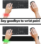 GRIFITI Slim Wrist Pad 24" x 4" x 0.375" Inch Extra Long Soft Profile Keyboard & Mousepad Wrists Rest for 1/4 Inch Thick Keyboard with Trackpad or Mouse Ergonomic Support - Image 4