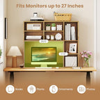 BECOMFORT Desk Hutch with 7 Cubes, Up to 27" Computer Monitor College Dorm - Image 5