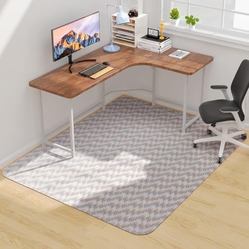Blvornl Large Office Chair Mat for Hardwood Floor, Rolling Chair Chair Mat for Hard Wood, Large Anti-Slip Hard Floor Protector, Heavy Duty Computer Desk Rug for Office and Home 50"*63" by Blvornl