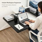 Desk Extender , 23.6'' x11.8 '' Foldable Table Extension Folding Wall Table Keyboard Extender for Desk Clamp-on Shelf for Dorm Bunk, Office, Kitchen Bar, additional storage platforms - Image 2