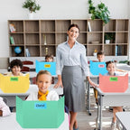 32 Pack Desk Privacy Panel Desk Divider - Pastel Colorful Testing Dividers for Classroom Supplies- Easy Clean Privacy Shields for Student Testing Desk dividers- Includes Extra Labels - Image 6