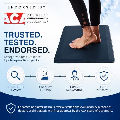ComfiLife Anti Fatigue Floor Mat – 3/4 Inch Thick Kitchen Mats for Floor, Standing Desk Mat, Kitchen Rug – Comfort at Home, Office – Durable – Stain Resistant – Non-Slip Bottom (20" x 39", Navy) - Image 2