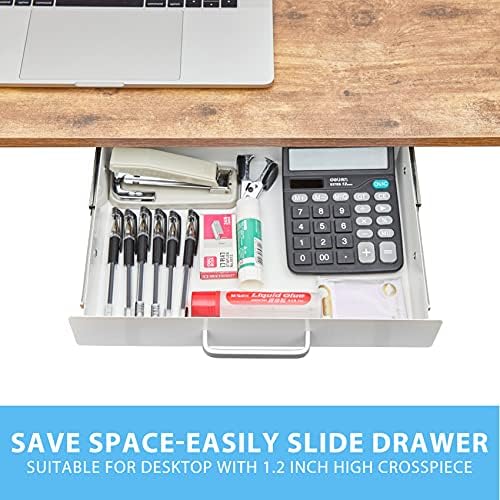 Gome Under Desk Pull-Out Drawer - Storage Organizer Office Mounted, Easy Slide-Out Pencil Drawer for Saving Space, Ideal for Sit-Stand Workstation - Image 2
