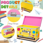 Classroom Wooden Pencil Dispenser Kit with Sharp Dull Labels,Multicolor - Image 3