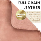 Full Grain Leather Desk Pad, Rose Pink, L (27.6 x 11.8 inch) - Image 2