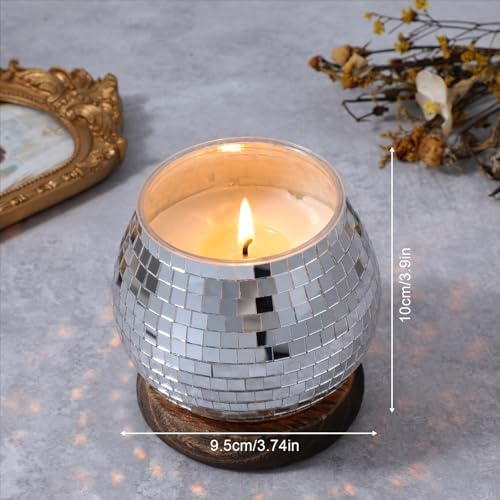 6 PCS Disco Ball Vase, Candle Holder 3.9X3.74 Inch Multifunctional Pencil Cup Disco Flower Vase Centerpieces for Wedding Centerpieces,Birthday,Office,Bedroom Classroom Decor - Image 2