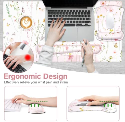 MOSISO Keyboard Mouse Pad Set, 4-in-1 Large Gaming Mouse Pad&Wrist Rest Set - Image 2