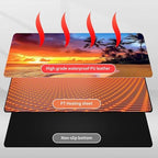 Heated Mouse Pad Hand Warmer, Warm Desk Pad Mousepad Desk Mat with 3 Levels Heating and Auto Shut Down 31.5 x 13 inch PU Leather Warmer Keyboard Mat for Gaming Laptop Office Home, Sunset Beach - Image 4