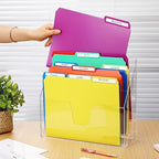 Estune Acrylic Vertical File Organizer Horizontal Triple File Folder Holder - Image 4