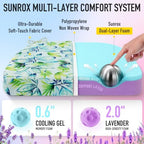 SUNROX Cooling Gel Memory Foam Chair Cushions, 2.6" Thick U-Shaped Dual-Layer Comfort Dining Chair Pads, Non Slip Seat Cushion with Ties for Indoor Kitchen Office 17"x16" Set of 4, Aqua Pilea Notata - Image 2