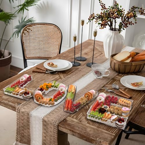 13.8" Extra Large Acrylic Letter Charcuterie Board Box, Reusable Fillable Letter Cake Candy Dish Display Serving Tray for Birthday Anniversary Party Decoration (L) - Image 6