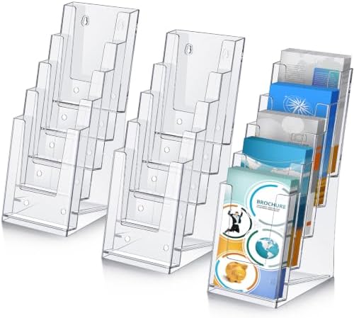 Dunzoom 3 Pcs 5 Tier Pamphlet Display Stand 4.2"x11.3" by Dunzoom