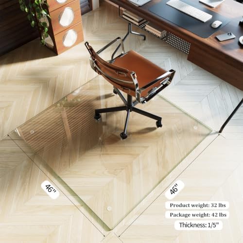 Koonmi 46" x 46" Office Chair Mat for Hardwood Floors & Carpets - Image 3