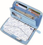 Three Way Cut Cash Envelope Wallet Azure All in One Budget System RFID Blocking with 12x Tabbed Envelopes 12x Monthly Budget Cards 1x Yearly Budget Planner Sheet Complete Money Organizer Set by ThreeWayCut