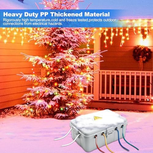 Hrensaw Large Outdoor Electrical Box(12.5x8.5x5inch),IP54 Waterproof Outdoor Outlet Covers,Weatherproof Extension Cord Covers Protect Outlet,Plug,Timer,Power Strip,Holiday Light,Grey - Image 6