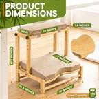 Two-Tier Bamboo Desk Footrest, Adjustable Ergonomic Leg Rest with Cushion - Image 5