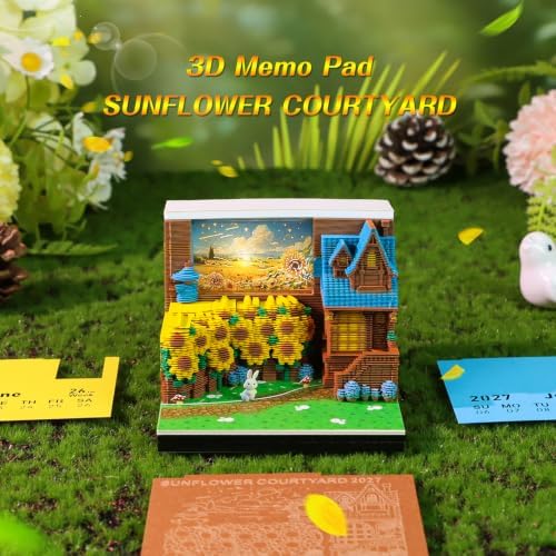 3D Calendar 2027, 3D Creative Time Piece Calendar 2027，Daily Tear-Off Memo Pad with Light, Paper Carving Desktop Decoration, 3D Art Calendar Memo Pad,Unique Holiday Craft Gift - Image 2